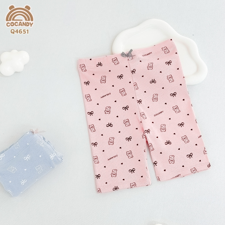 Set quần legging cộc HỒNG XANH hình thỏ nơ_thumbnail_5