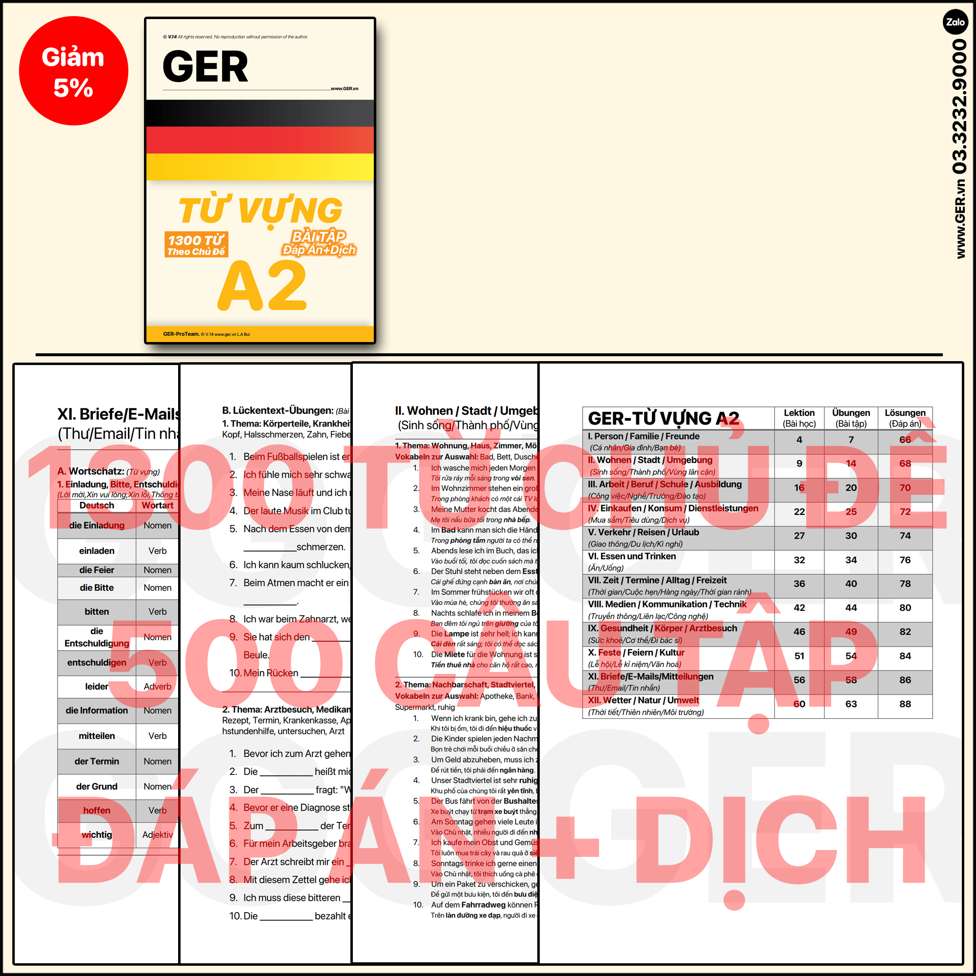 Từ Vựng Tiếng Đức A2