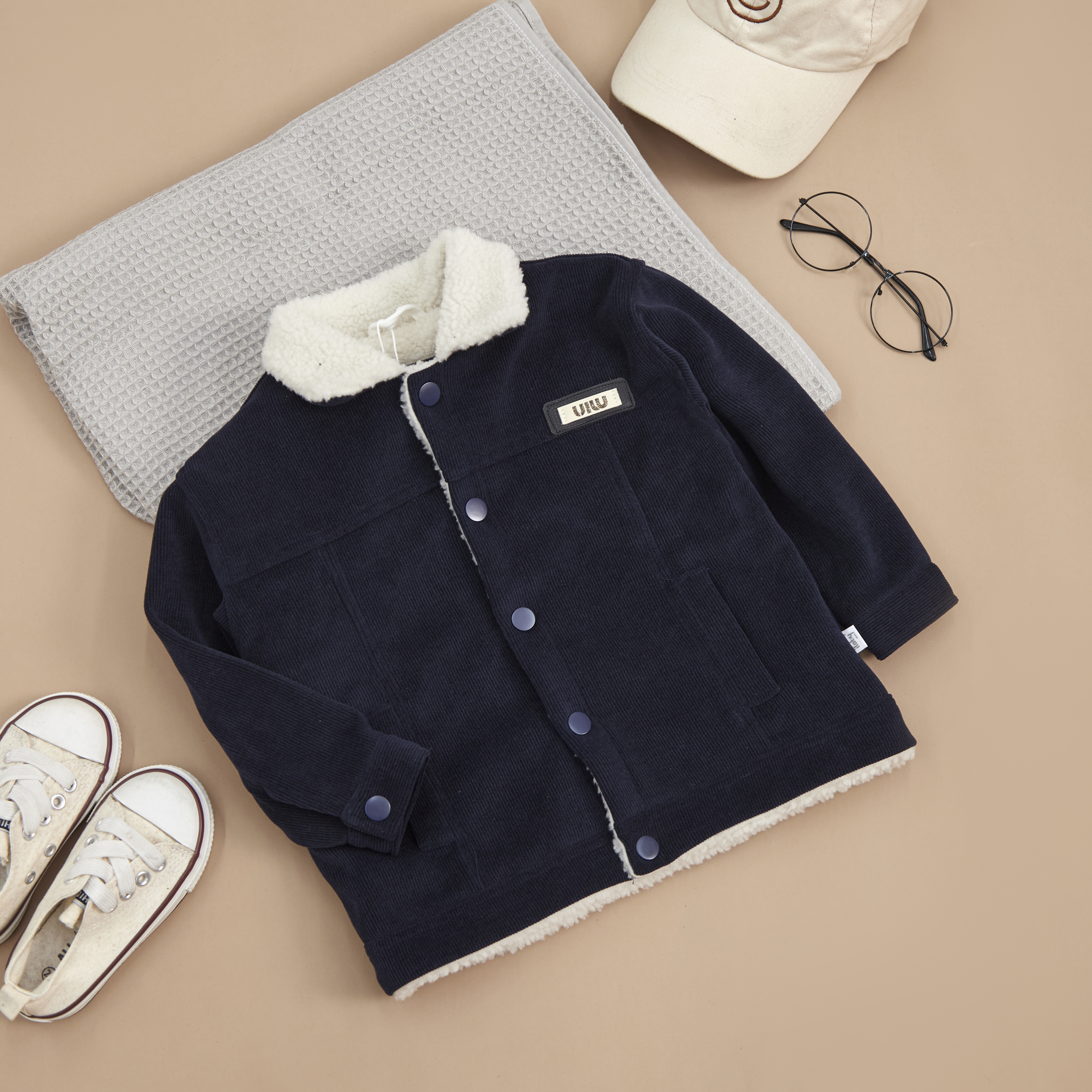 Áo khoác nhung lót lông cổ bẻ_thumbnail_5