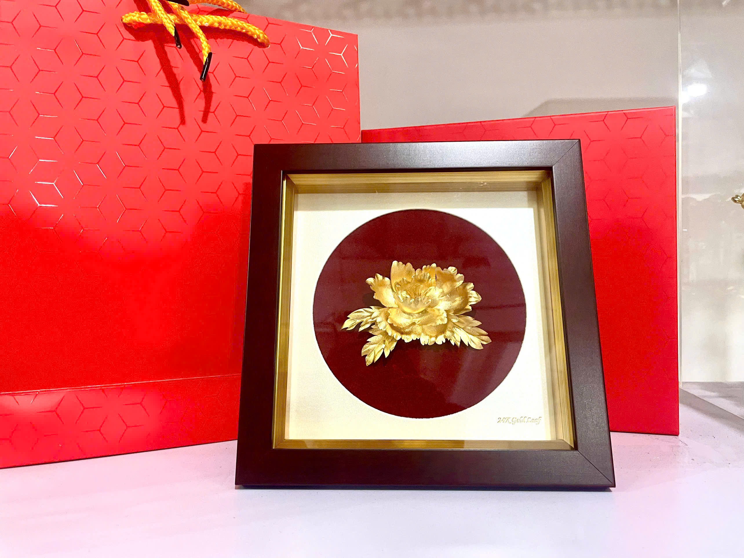 Tranh hoa hồng 20x 20 cm mạ vàng_thumbnail_0