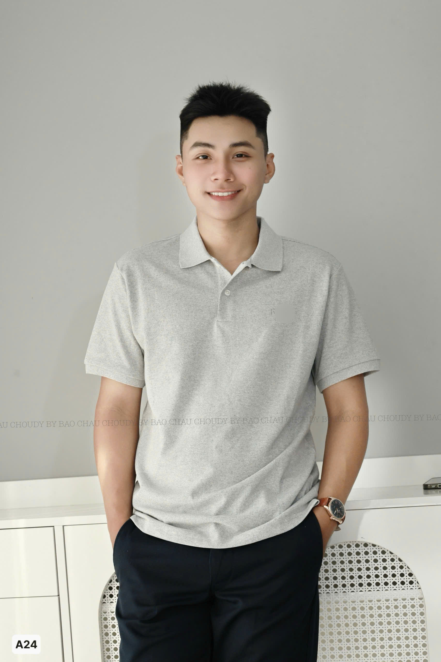 A24 ÁO THUN NAM XÁM