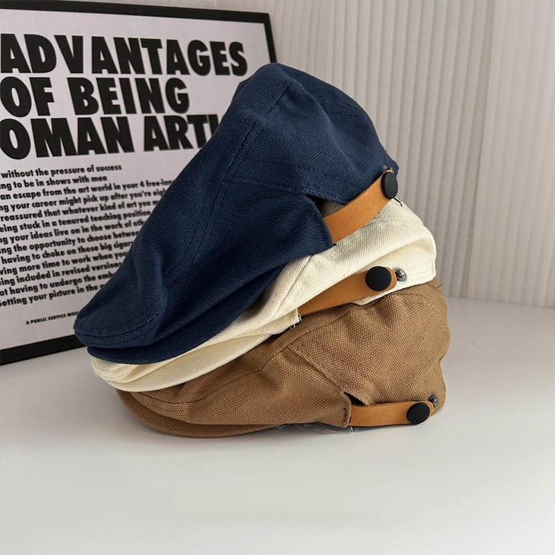 Mũ Beret Mongolia vải Cotton Kaki HZ2433_thumbnail_9