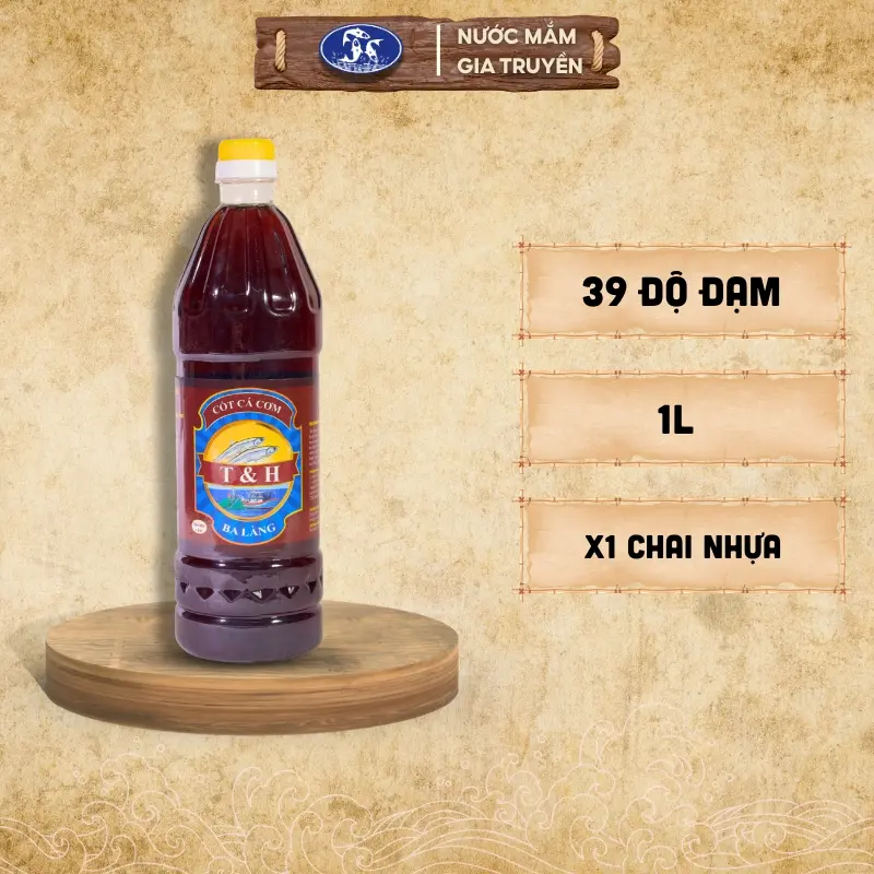 Nước mắm Ba Làng T&H Cốt Cá Cơm Chai 1L