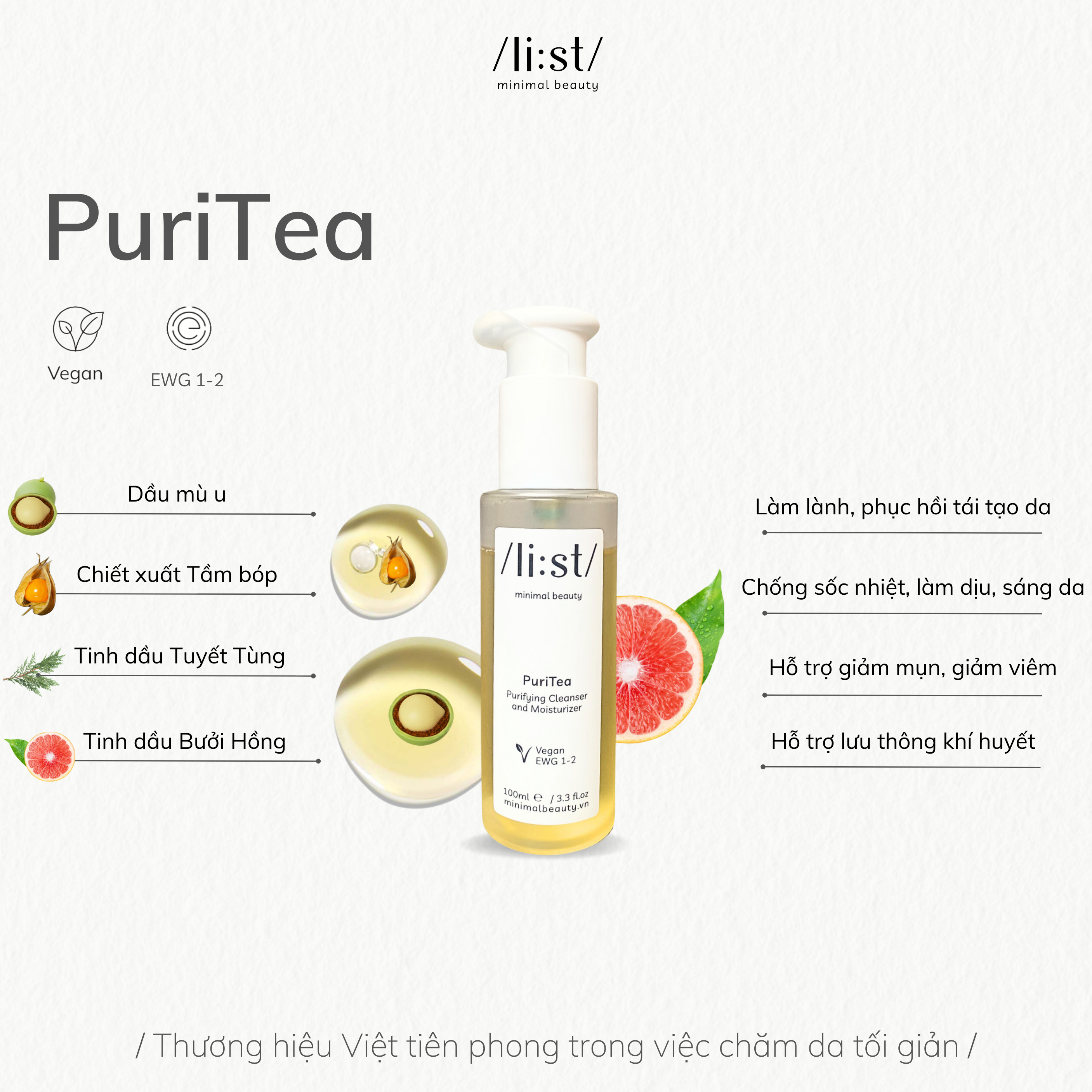 Bộ 3 Chăm Sóc Da Tối Giản Li:st Dưỡng Da, Phục Hồi, Làm Sáng Và Cấp Ẩm PuriTea 100ml, SereniTea 30ml, Multi Balm 15g_thumbnail_3