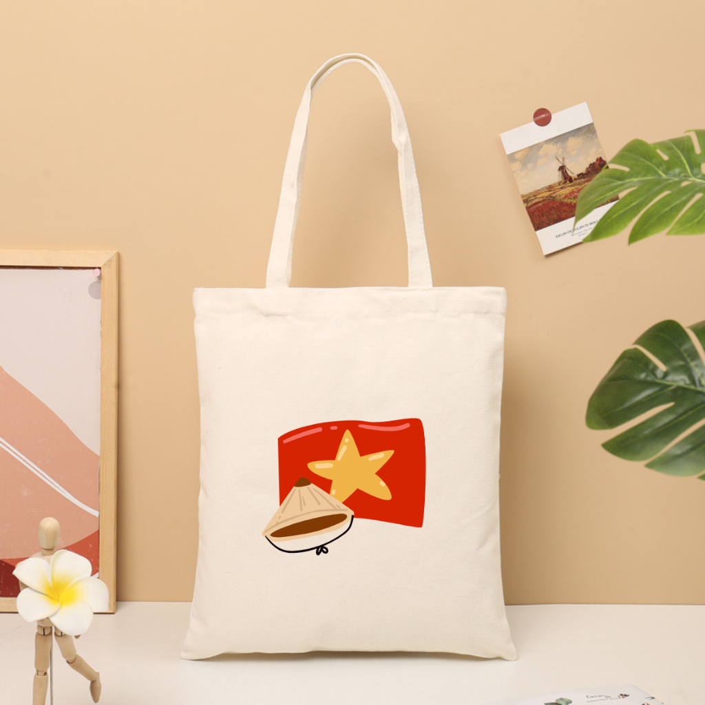 Túi tote vải canvas BST Tôi yêu Việt Nam có khoá kéo và ngăn phụ đi học, đi chơi - 𝐖𝐞 𝐓𝐞𝐞 TOTE10_thumbnail_3