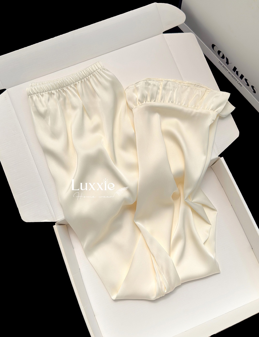 LEDAI09 Pijama lụa cổ ren tiểu thư màu kem_thumbnail_3