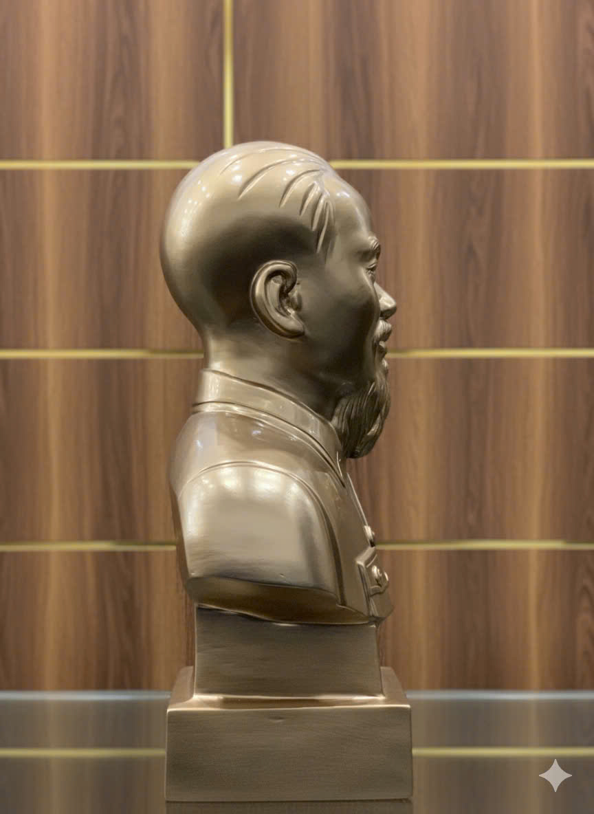 Tượng Bác Hồ Bán thân cao 35cm đúc đồng đỏ _thumbnail_1