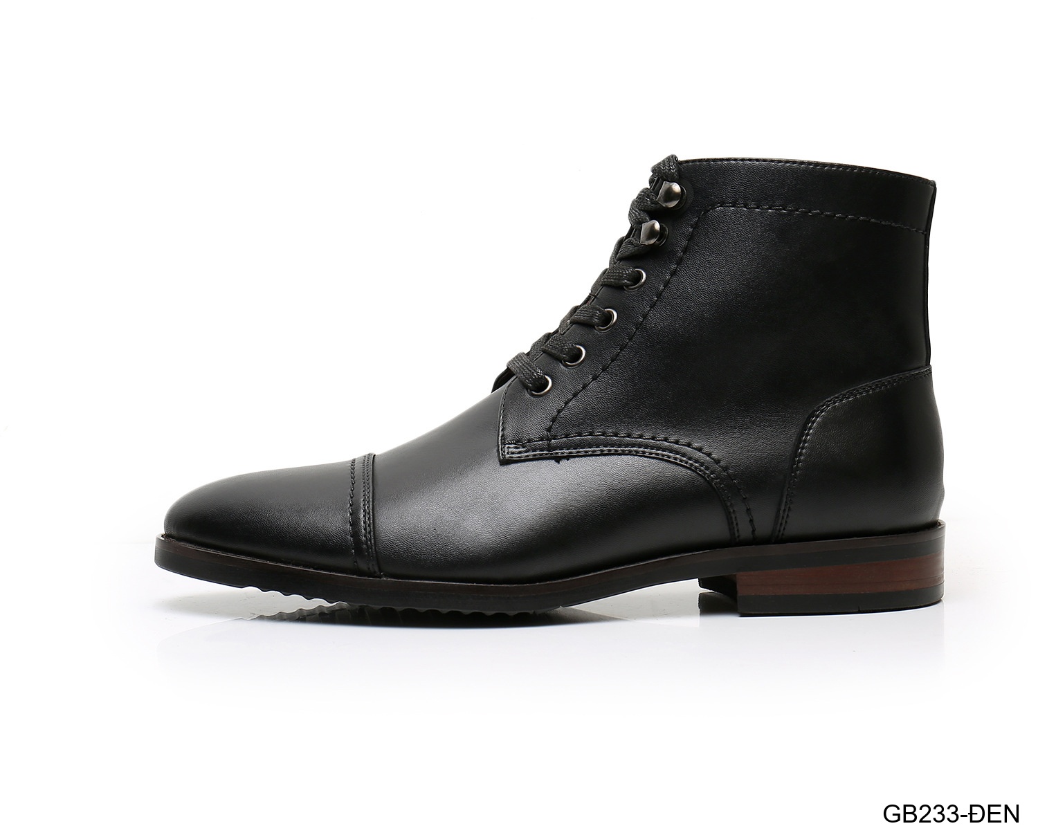 GB233 - Giày Boots Martin Nam Da Bò Phong Cách Anh, Đế Cao Su Chống Trượt, Màu Đen Kaki_thumbnail_13