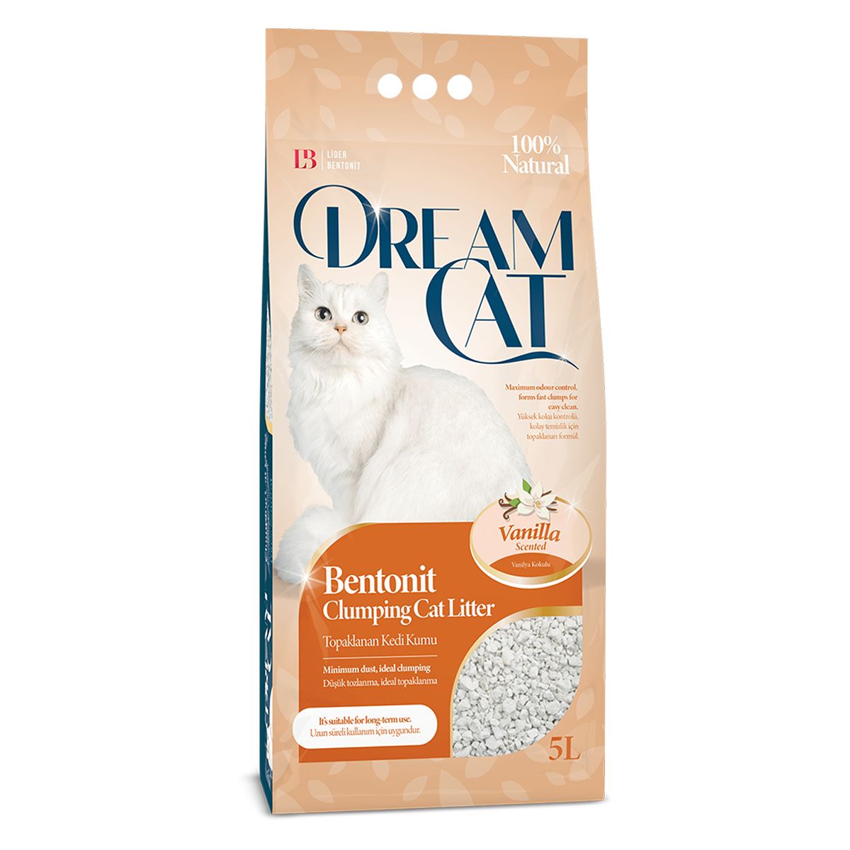 Cát vệ sinh cho mèo DREAMCAT - Dòng Vanilla (Hương Vani) 10L