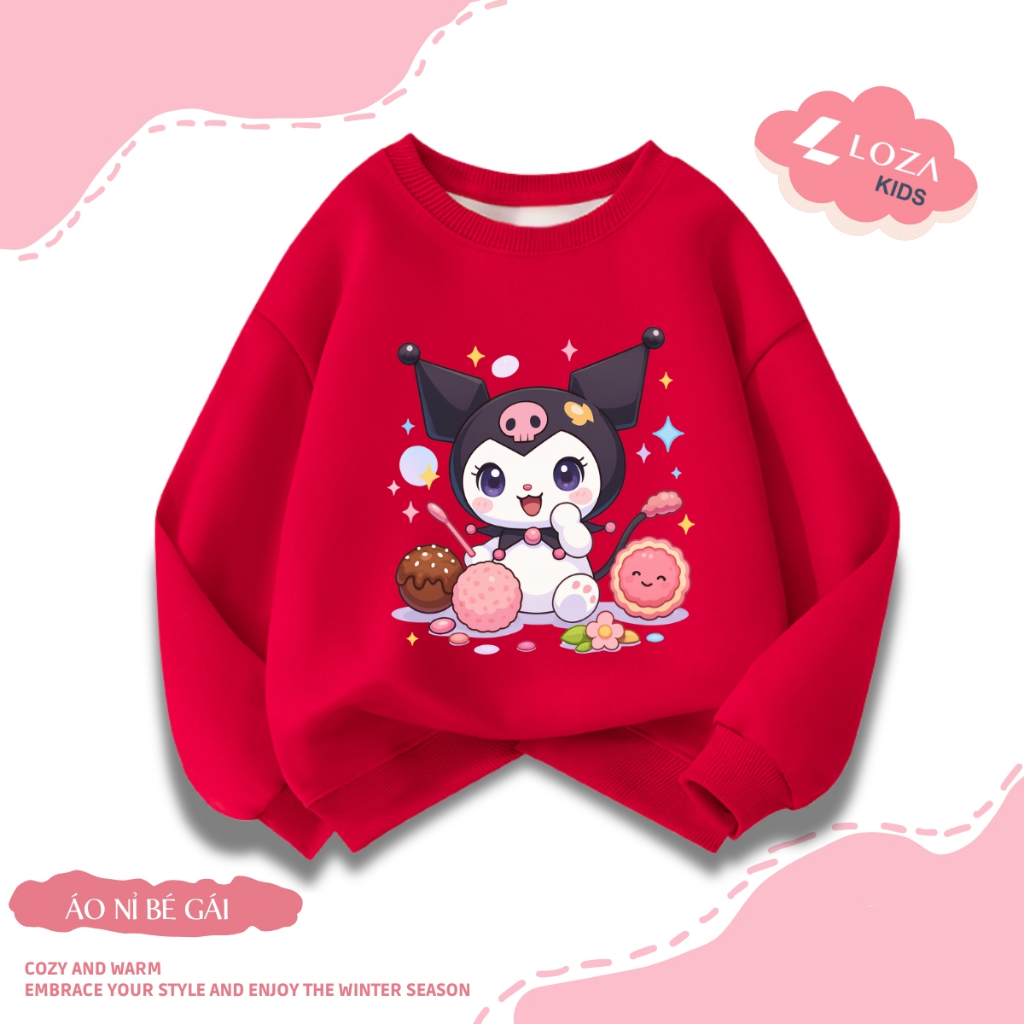 Áo nỉ sweater bé gái in hình Kuromi - Loza Kids IN3437_thumbnail_2