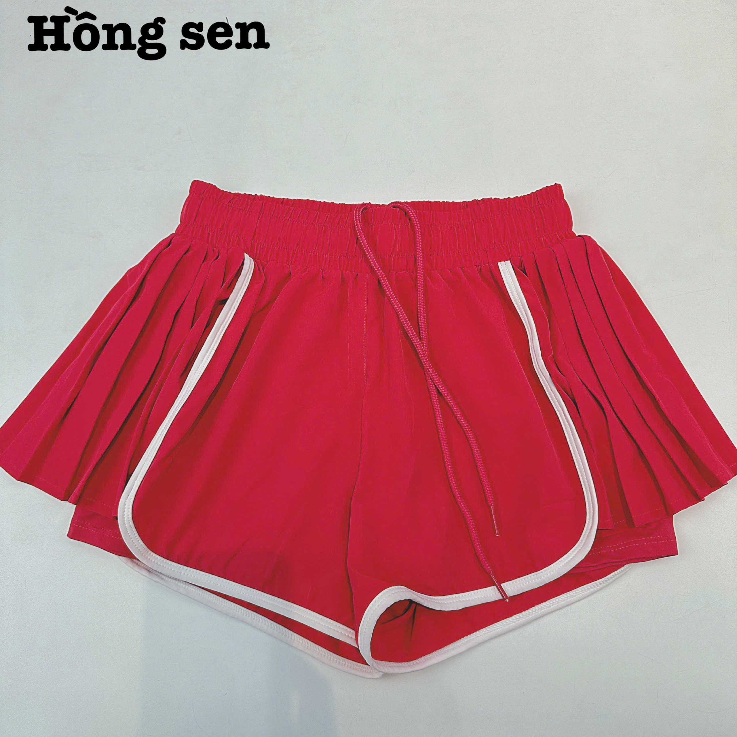 Quần Đùi Thể Thao Nữ Boxer 2 Lớp Xếp Li 2 Bên Phối Viền_thumbnail_17