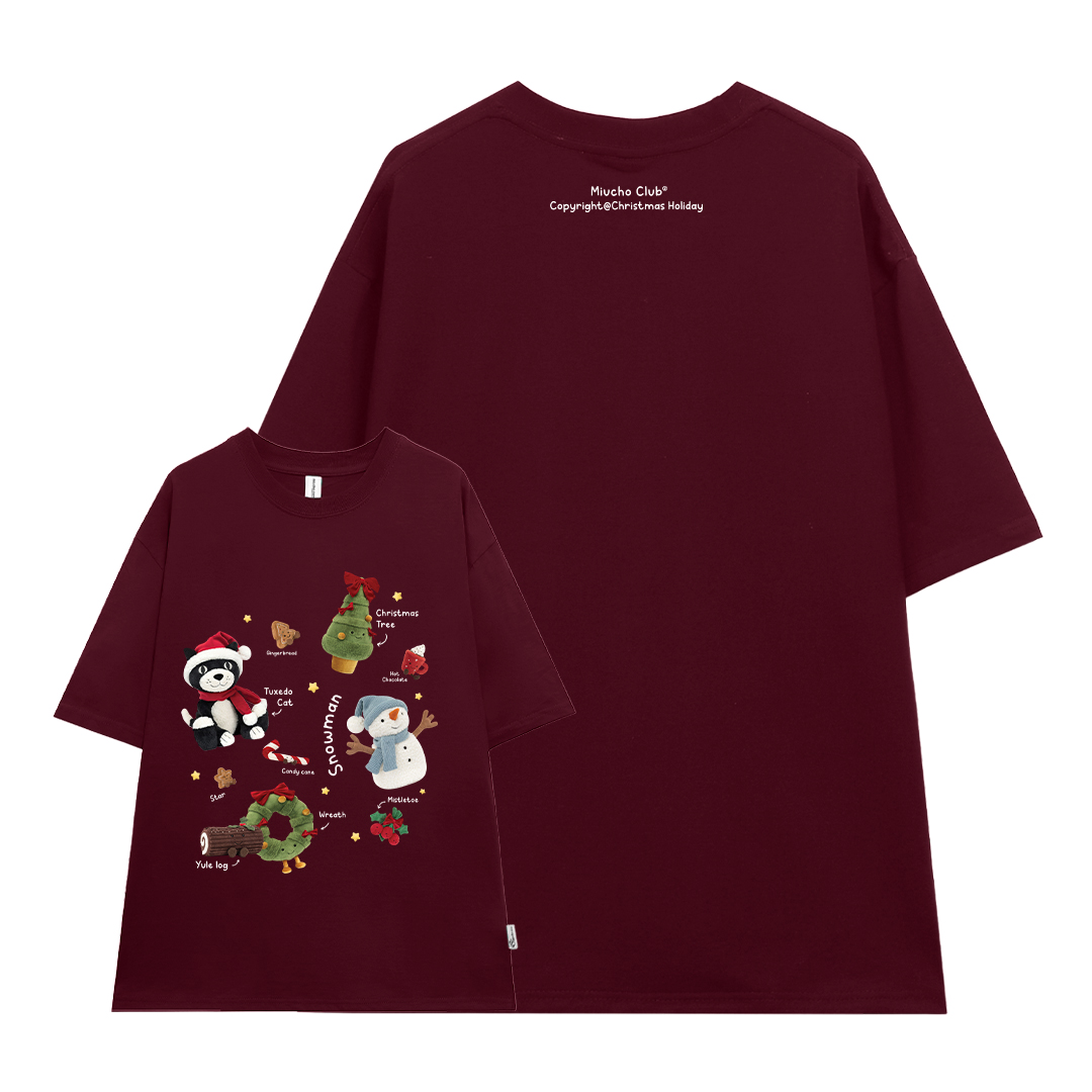 Áo thun nữ giáng sinh noel form rộng chất vải cotton 4 chiều thoáng mát ATD1715 Miucho in mix_thumbnail_10