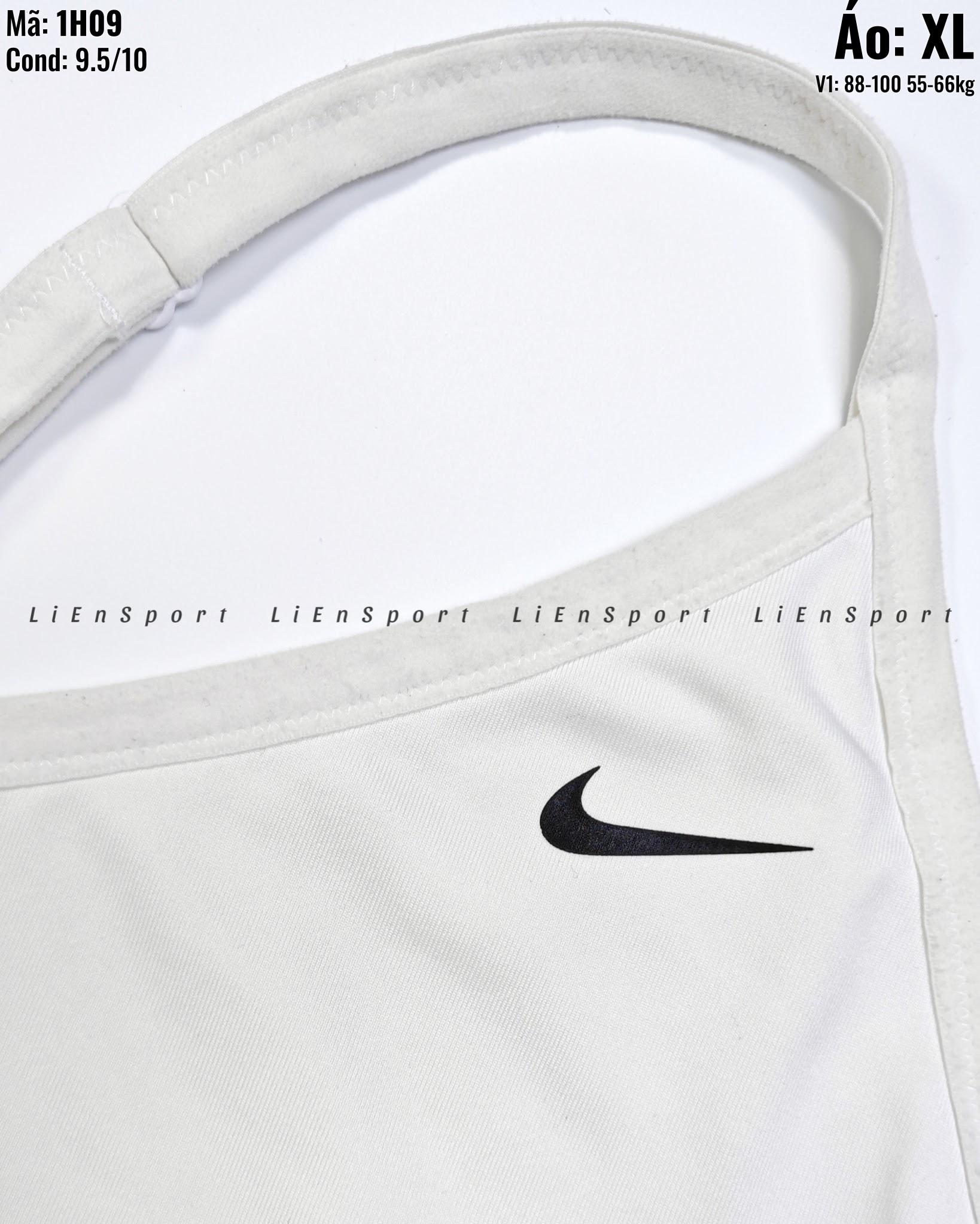 Nike Áo bra thể thao Nữ Size XL Trắng đen Như mới 95% Co giãn tốt Thoáng khí Dây vai mảnh lưng chữ X Chân ngực bản lớn Logo đen Phù hợp gym yoga chạy bộ Mã:1H09_thumbnail_2