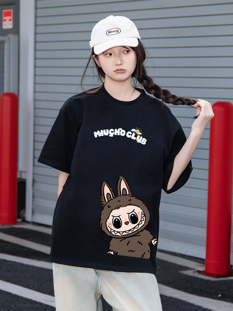 Áo phông labubu form rộng unisex ATD1437 Miucho tay ngắn cổ tròn in mix_thumbnail_5