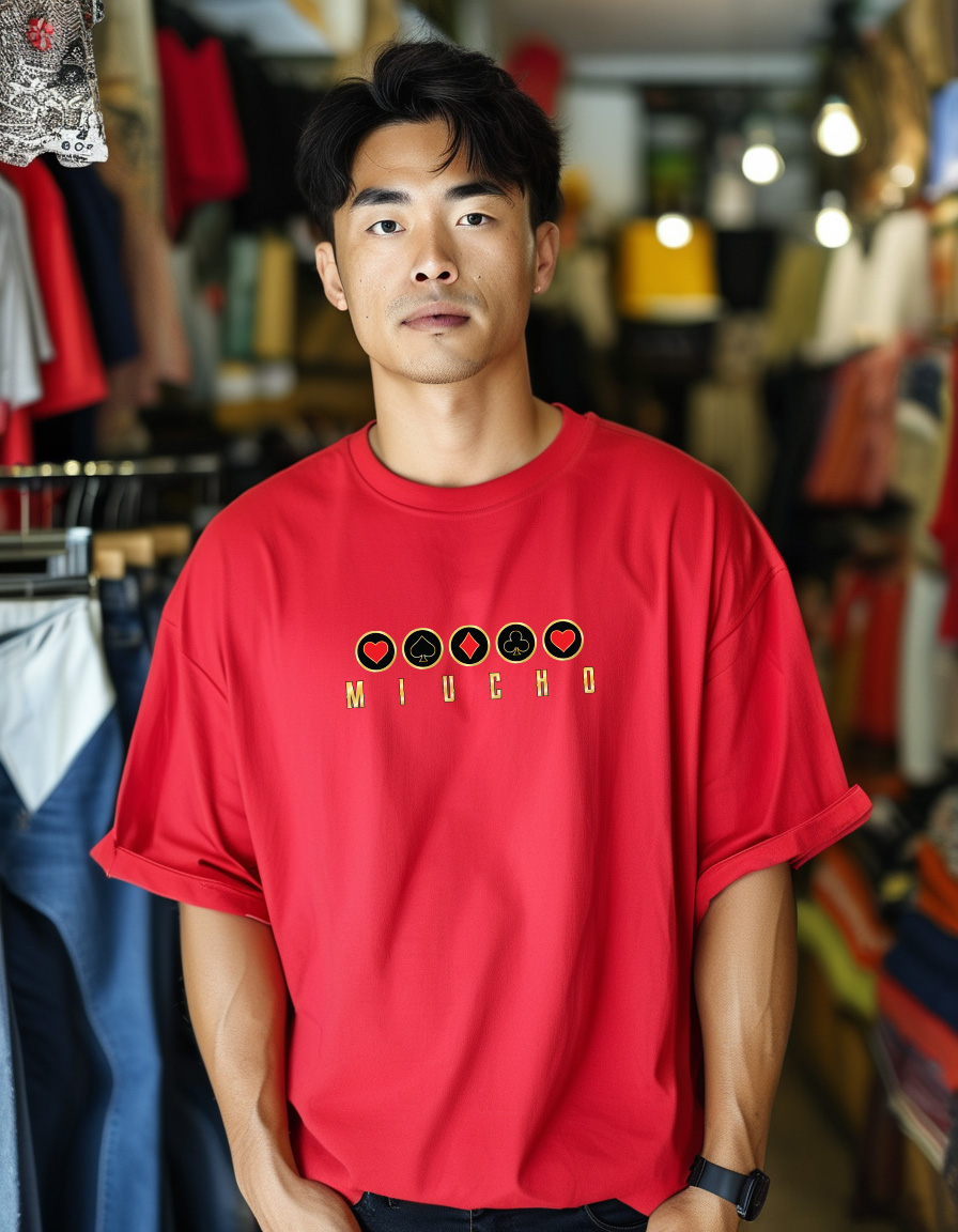 Áo phông tết form rộng cổ tròn vải cotton 4c co giãn thoáng mát 1831 Miucho Iconic in mix_thumbnail_5