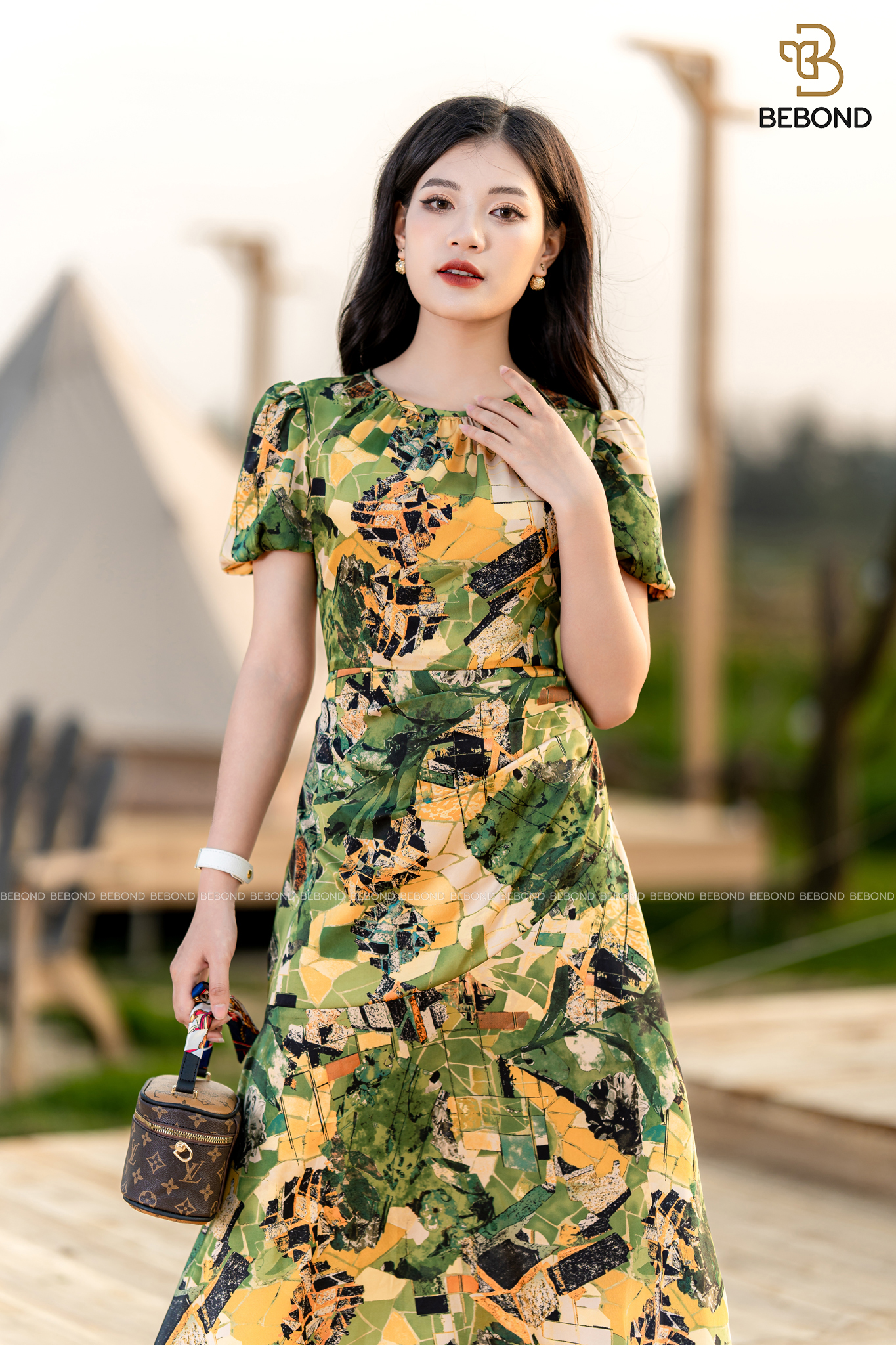ĐẦM LỤA LATIN HỌA TIẾT HOA XANH. NAOMI DRESS_thumbnail_2