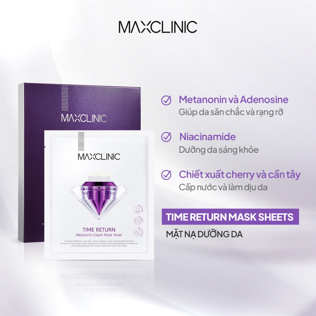 Mặt Nạ Thạch Maxclinic Time Return Melatonin Cream Mask Sheets