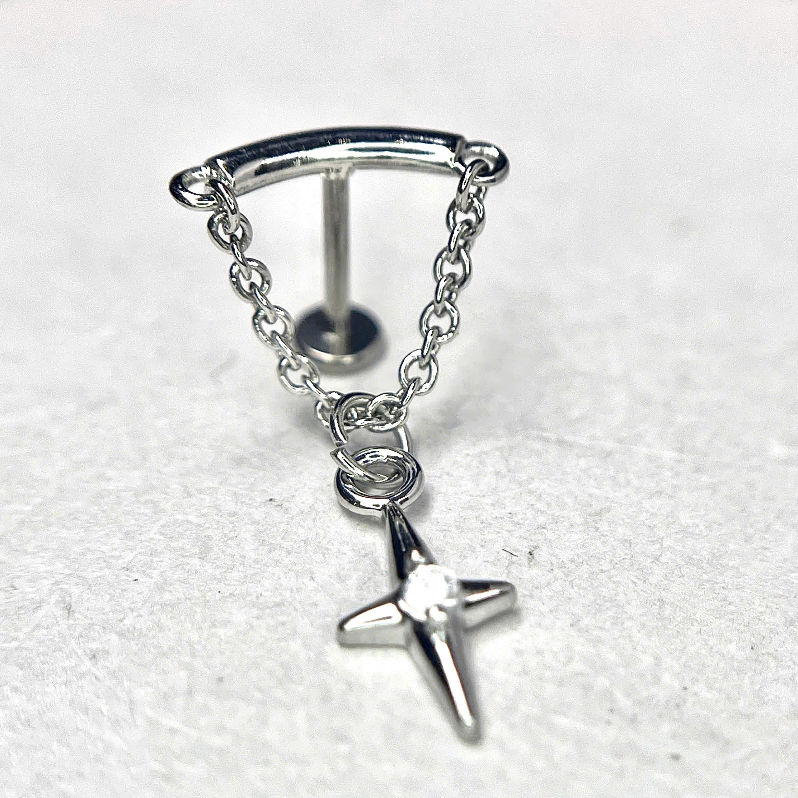 Khuyên kiểu hidden ngôi sao rơi dẹt