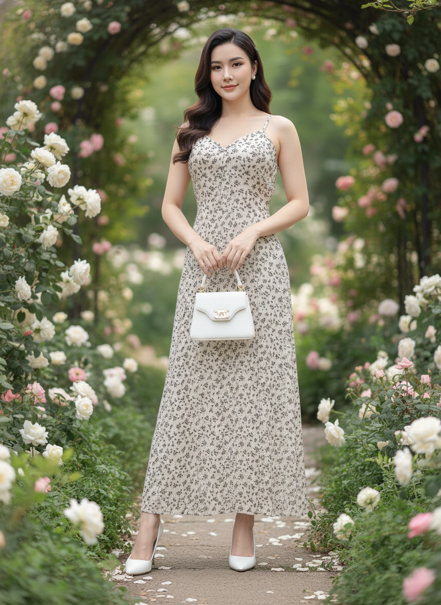 Đầm midi 2 dây hoa nhí xinh xắn_thumbnail_3