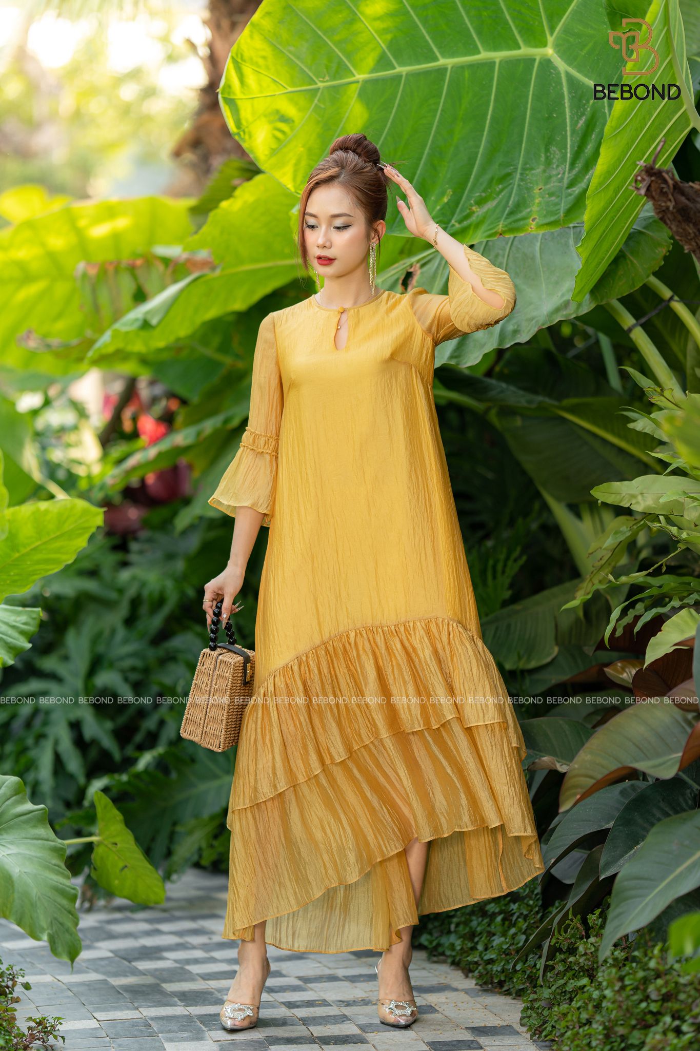 ĐẦM SUÔNG BÈO CHÂN MÀU VÀNG- VIVIAN DRESS_thumbnail_0