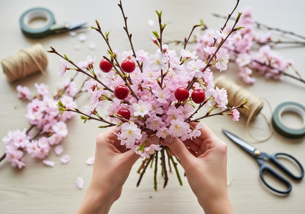 Hướng Dẫn Chi Tiết Cách Làm Bó Hoa Cherry Đẹp Chuẩn Tiệm