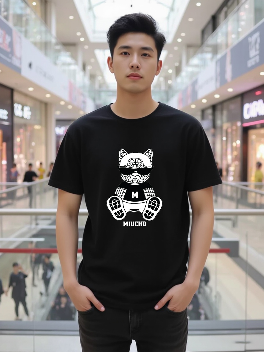 Áo phông nam form rộng 1923 Miucho Iconic vải cotton 4c thoáng mát cổ tròn in artwork_thumbnail_5