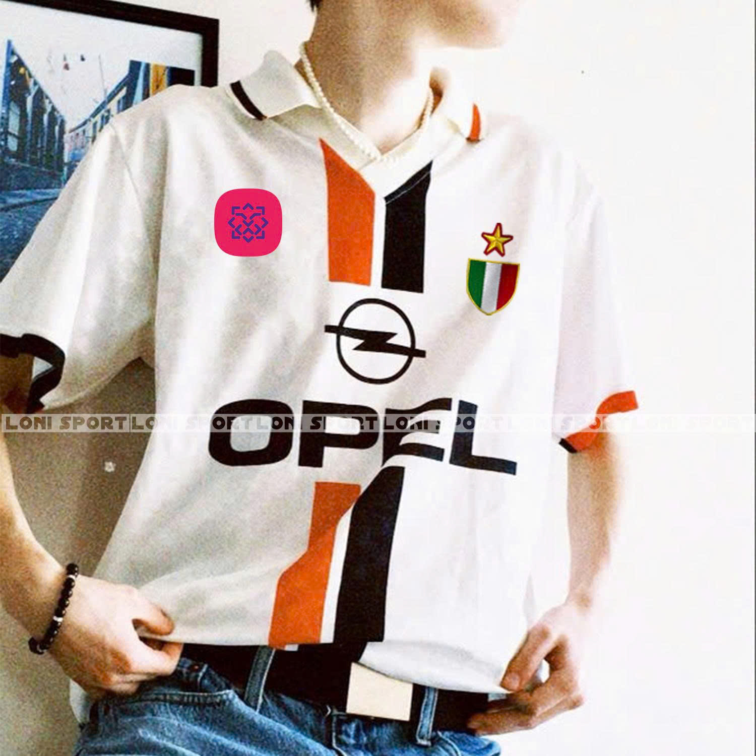 Áo retro Ac Milan sân khách trắng 95/96