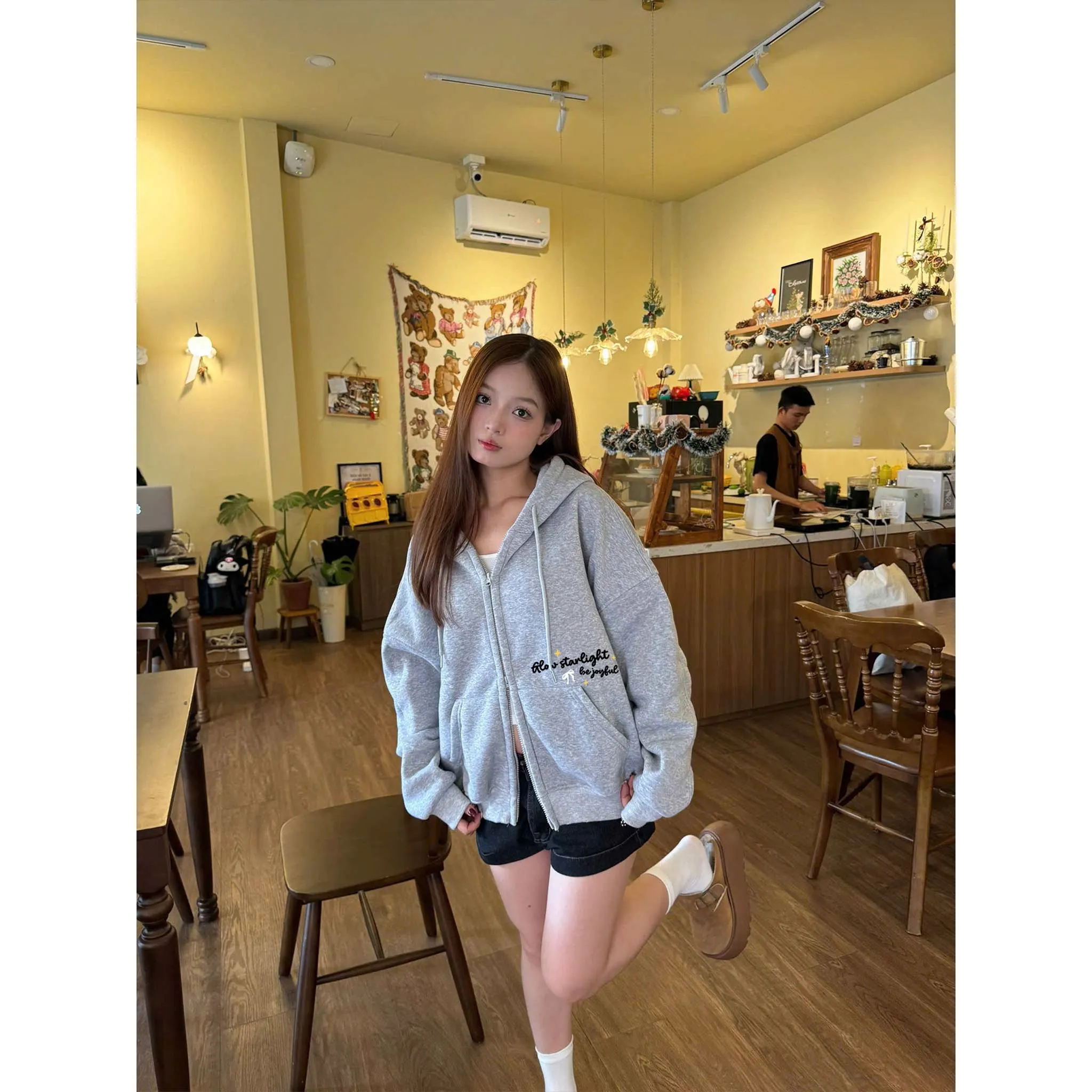 Áo hoodie zip form boxy in chữ 2630 Miucho chất vải nỉ bông cao cấp thoáng mát có nón in mix_thumbnail_4
