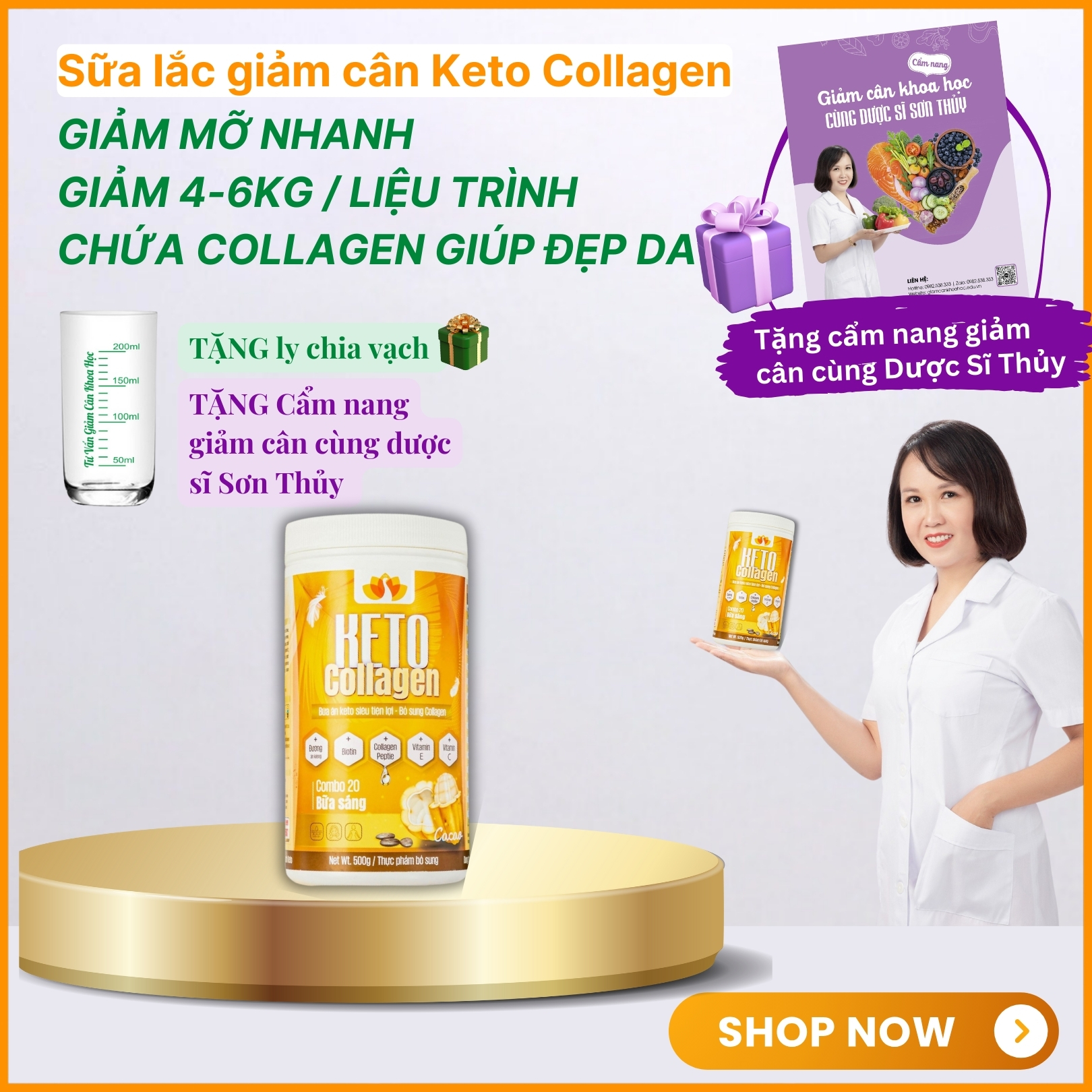 Sữa lắc Keto Collagen - Chọn vị