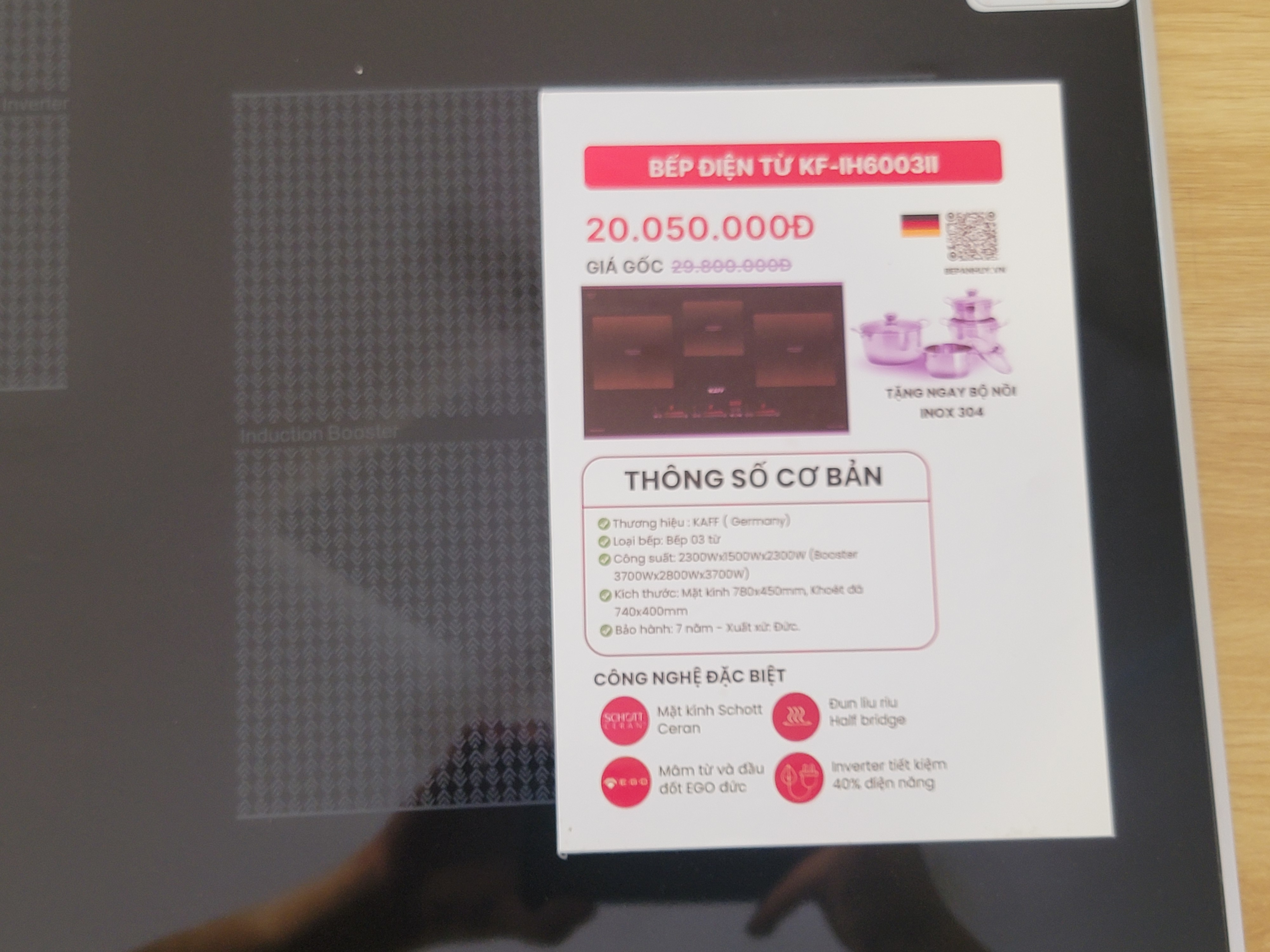 Bếp điện từ KF-IH6003II trưng bày
