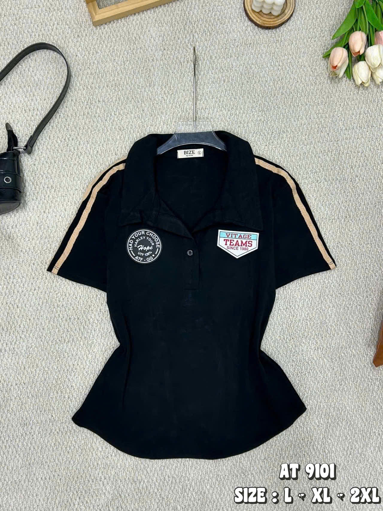 BIGSIZE - Áo thun cổ polo phối viền T-AT9101_thumbnail_1