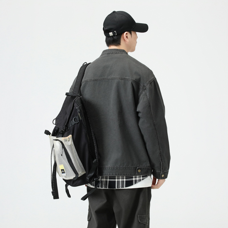 Áo Khoác Denim Đường Phố Cao Cấp Mỹ – Nam 2024  Phong cách Retro – Form Rộng – Thời Trang Xuân Thu – Đi chơi, đi làm, đi xe máy đều đẹp_thumbnail_2