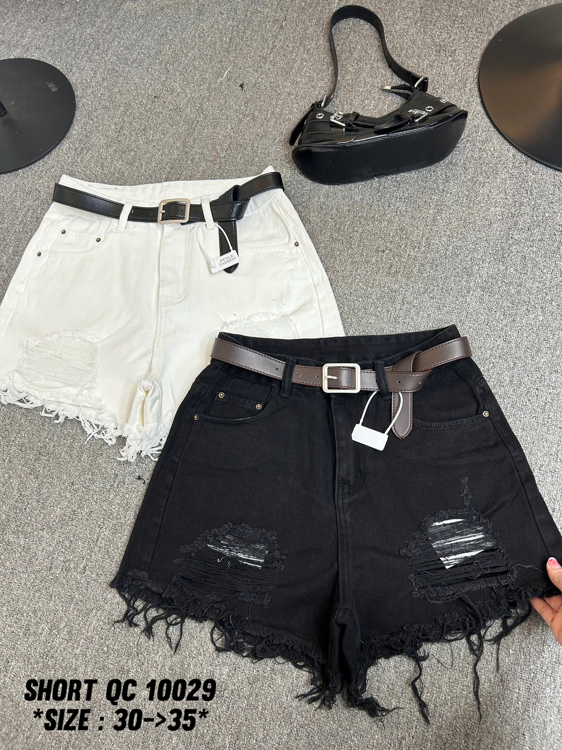 Quần short jean rách kiểu bigsize QSJ10029 dành cho nàng béo mập từ 55-90kg