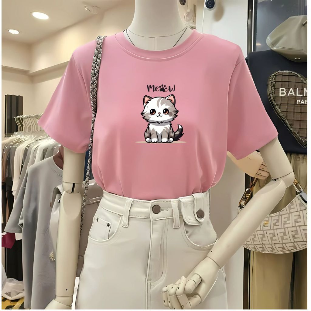 [Form Rộng] Áo thun nữ LOZA màu hồng dáng rộng chất liệu thun cotton 4 chiều - Mã G0273_thumbnail_2