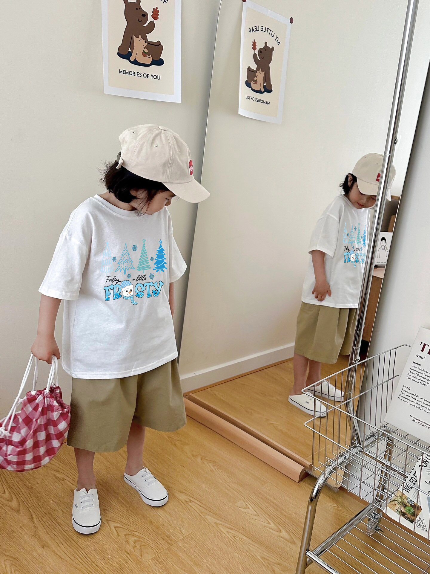 Áo thun bé gái giáng sinh noel from rộng chất vải cotton thoáng mát AED1704 Miucho Kid in artwork_thumbnail_3