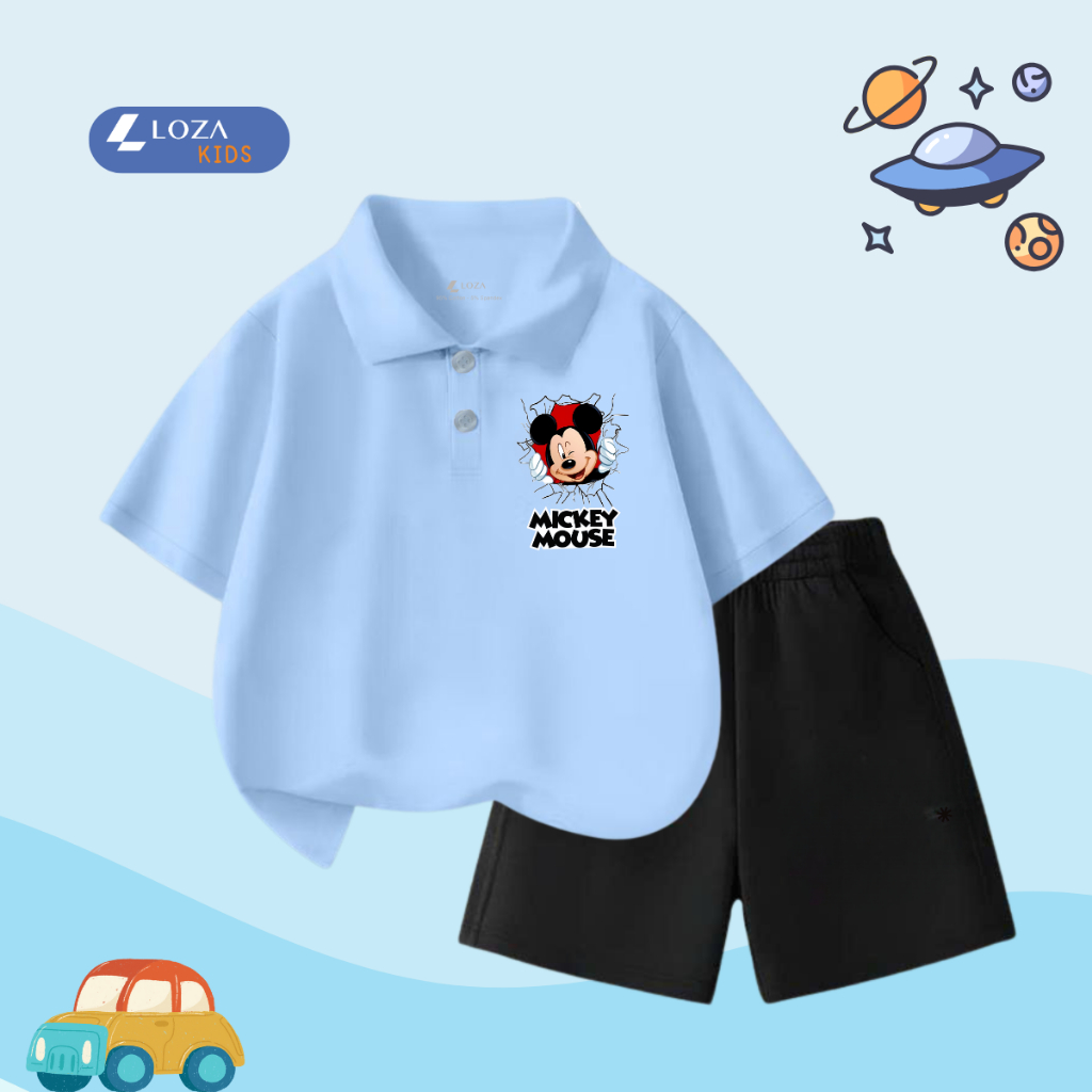 Bộ đồ Polo bé trai in hình 'Mickey Mouse'- Loza Kids BO246_thumbnail_7
