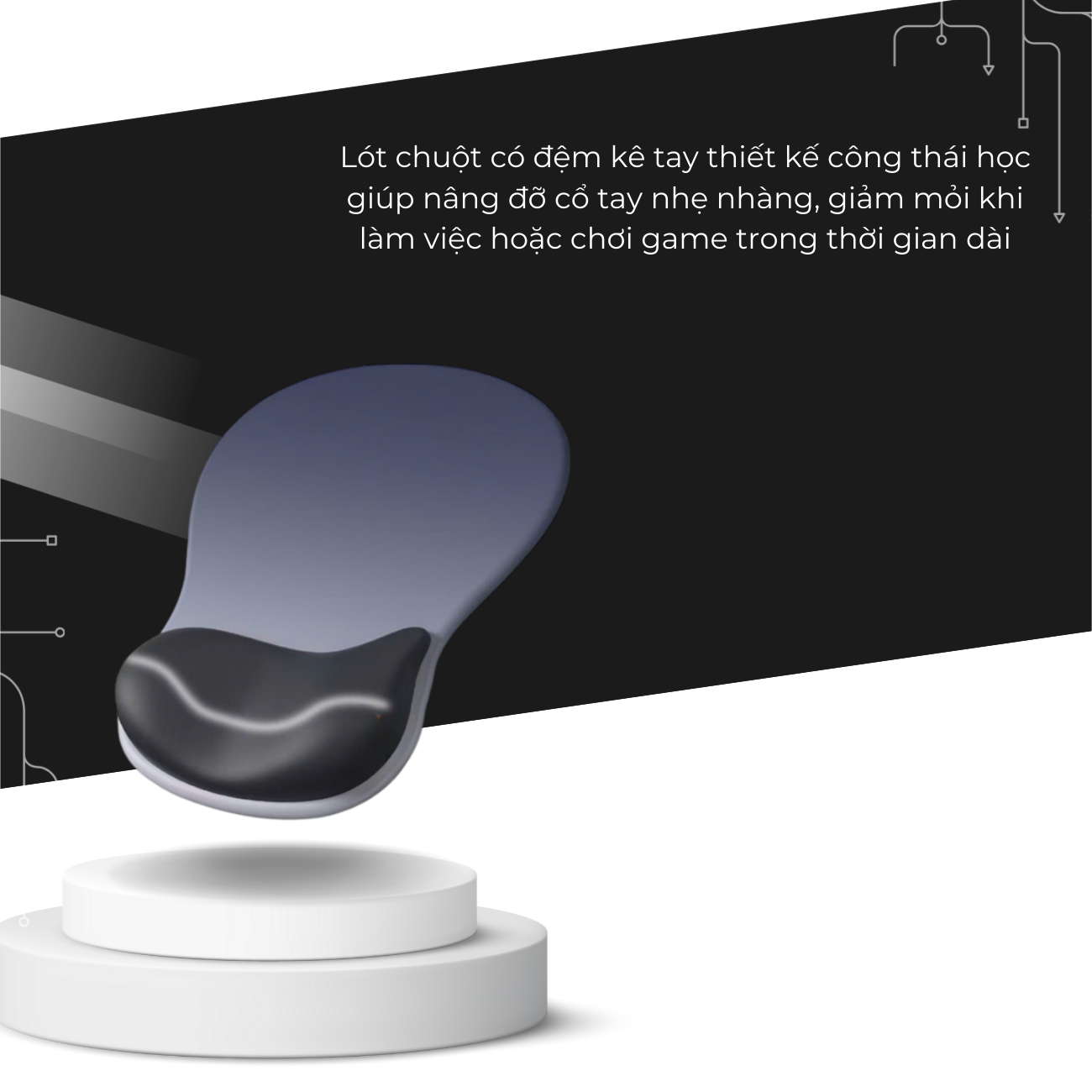 Tấm lót chuột máy tính công thái học đơn giản, Chống trượt và thoải mái thoải mái_thumbnail_2