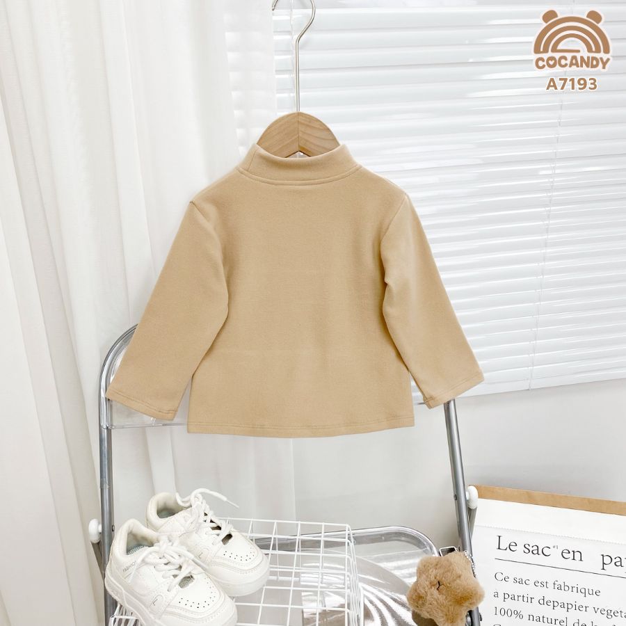 Áo dài Warmish NÂU trơn cổ 3 phân_thumbnail_1