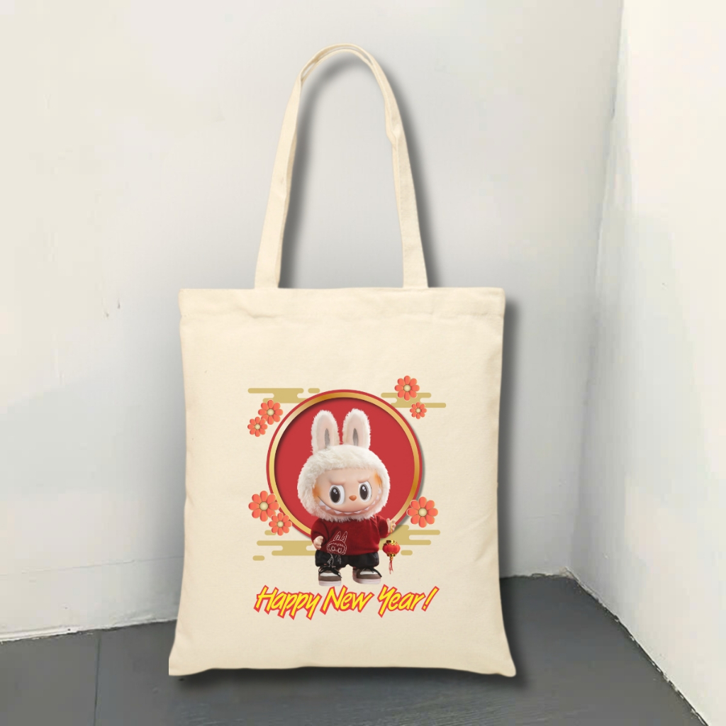 Túi tote vải canvas in hình Kuromi, Totoro, Labubu có khóa kéo, ngăn phụ - 𝐖𝐞 𝐓𝐞𝐞 TOTE07_thumbnail_9