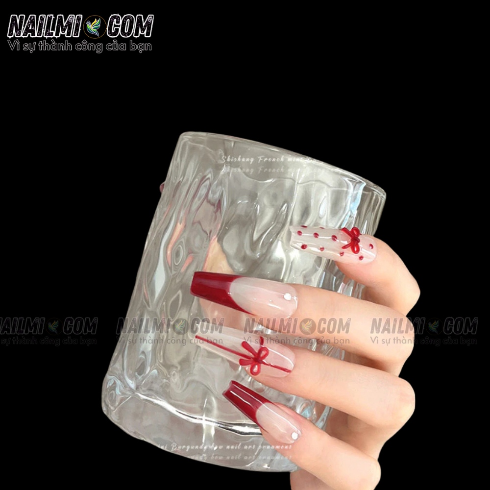 Set charm - Nơ - mix size - nhựa đỏ