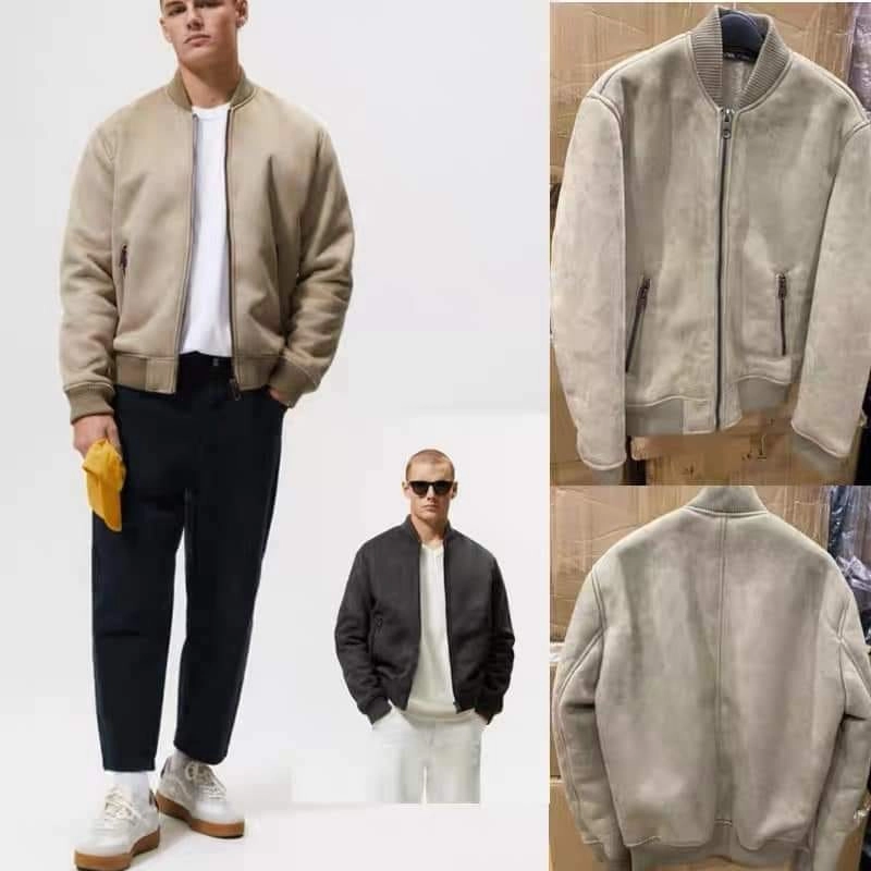 Áo bomber oversize da lộn thời thượng
