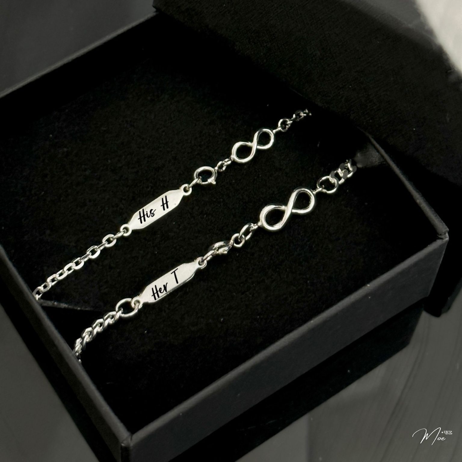 ĐT42 - Lắc tay đôi vô cực mix thẻ tên khắc theo yêu cầu