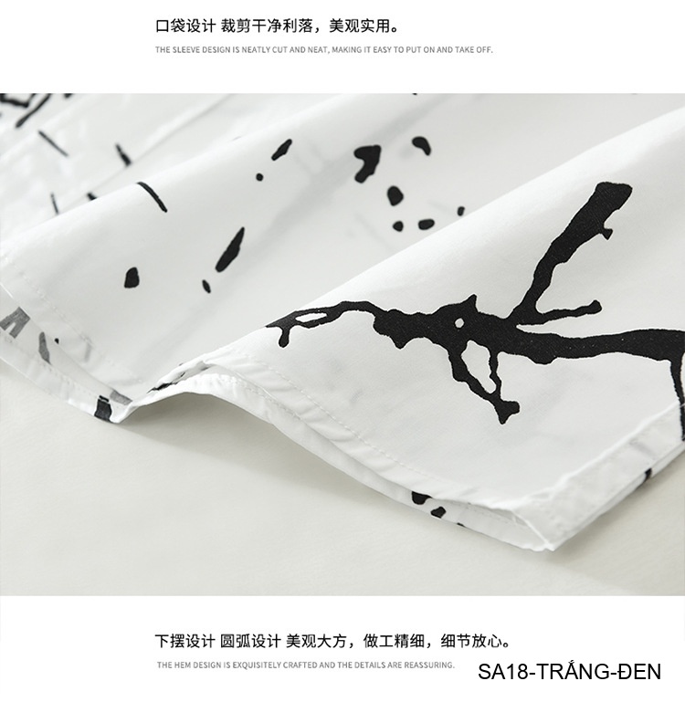SA18 - Áo Sơ Mi Nam Tay Dài Phong Cách Nhật Bản In Hình Nghệ Thuật Dáng Rộng_thumbnail_13