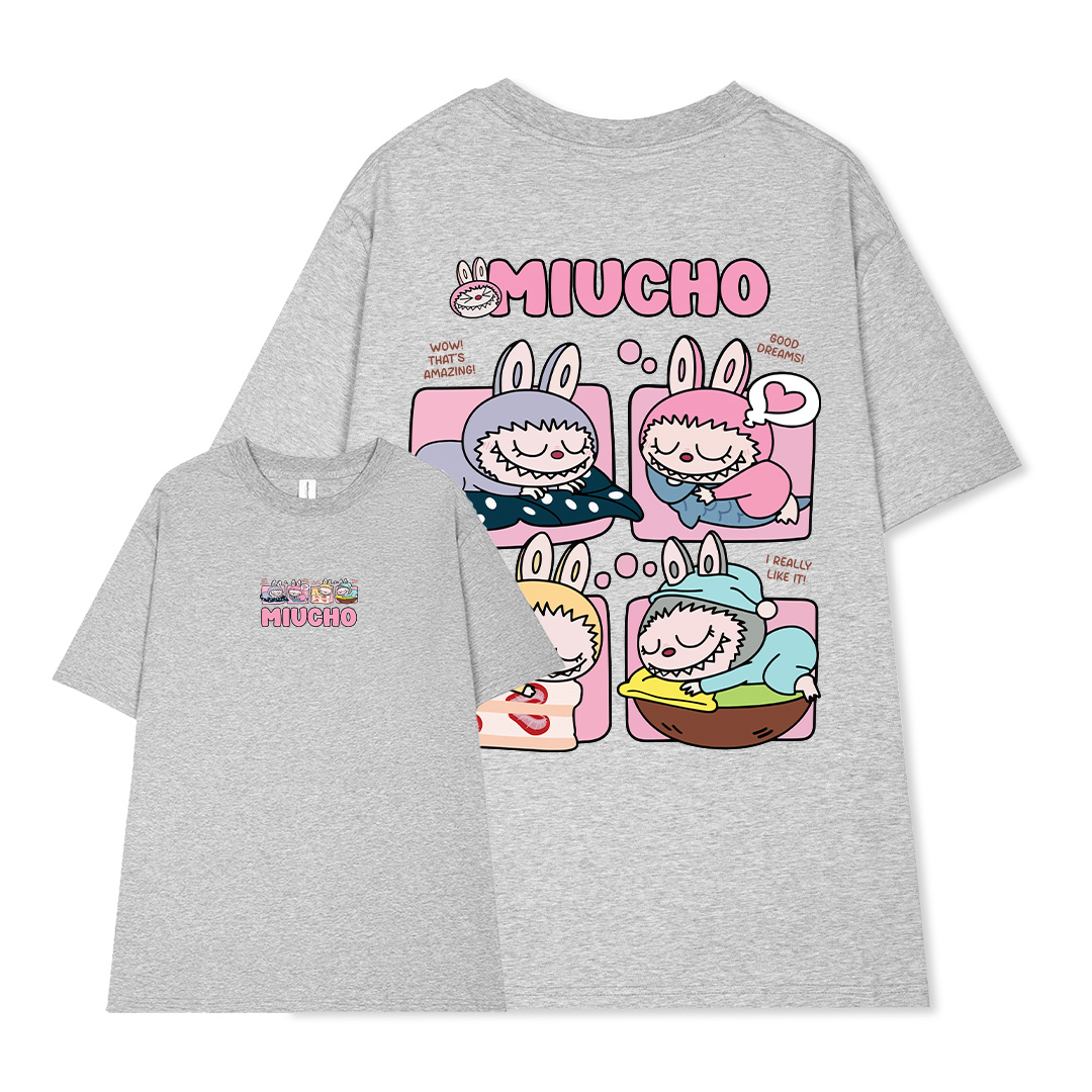 Áo thun labubu dễ thương nhiều màu ATD1316 Miucho cổ tròn vải cotton thoáng mát in mix_thumbnail_13