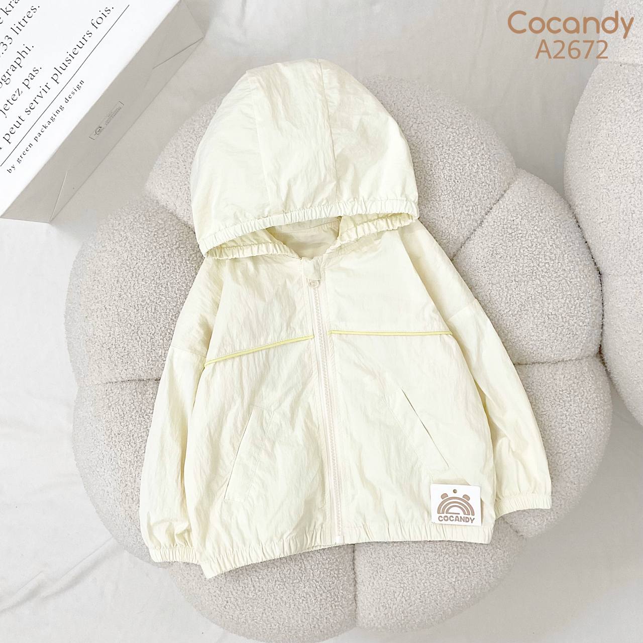 Áo khoác gió BE kẻ VÀNG CHANH_thumbnail_0