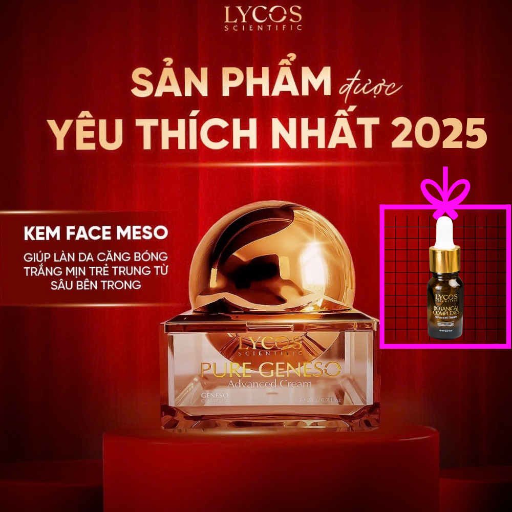 [MUA 1 ĐƯỢC 2] Kem Face Meso LYCOS Dưỡng Trắng, Căng Bóng & Dưỡng Da Mềm Mịn 20g – Tặng 1 Serum Cốt Hoa