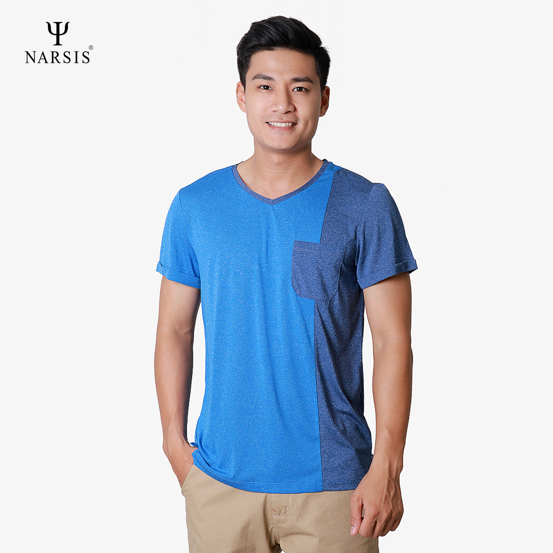 ÁO NAM NARSIS  XANH DƯƠNG F XANH NHẠT D8051 NARSIS CHẤT LIỆU THOÁNG MÁT, DỄ CHỊU, THOẢI MÁI CẢ NG...