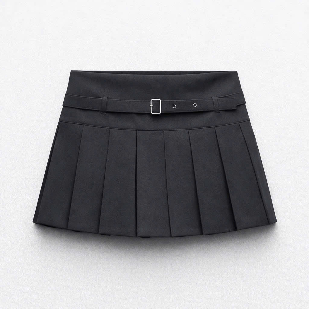 E245 CHÂN VÁY XÁM DẬP LI KÈM BELT ZR_thumbnail_5