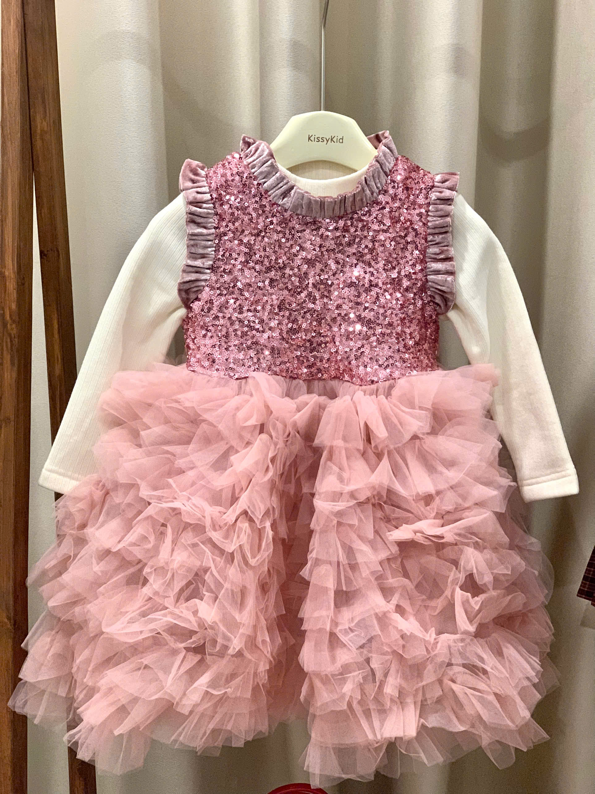 (V56) Set váy và váy đính cườm pha nhung đều có lót dày_thumbnail_0