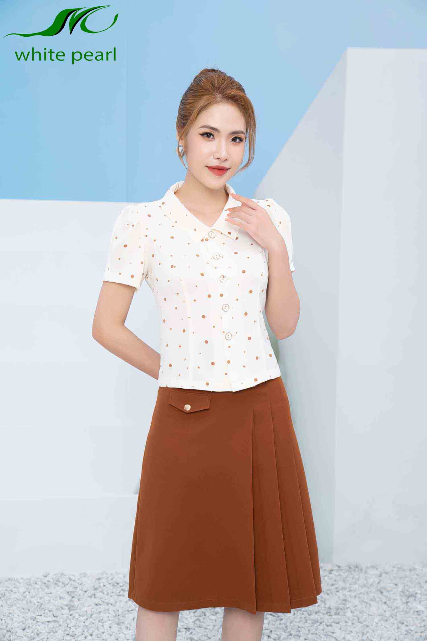 Chân váy xòe ngang gối xếp 4 ly thời trang công sở cao cấp White Pearl_thumbnail_2